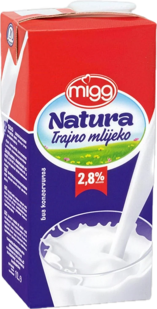 Natura Trajno mlijeko UHT 2,8 posto, pakovanje 1 L