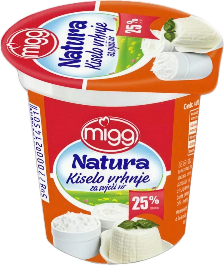 Natura Kiselo vrhnje za sir 25 posto, pakovanje 300 g